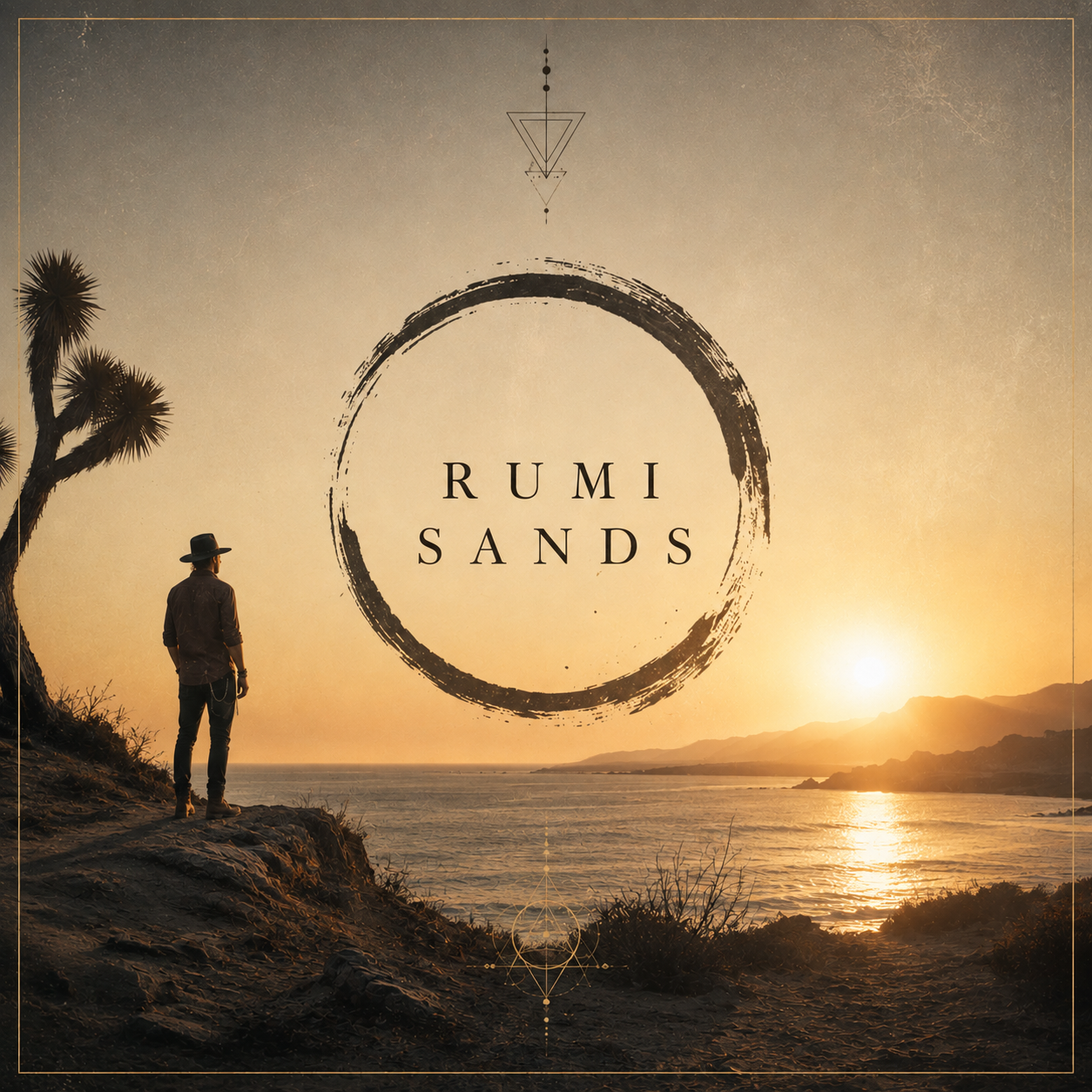 Rumi Sands, standing at the edge of a cliff at sunset